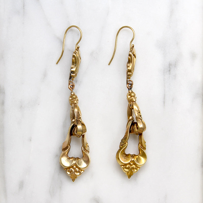 Fabulous Long Linked Victorian Earrings