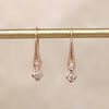 Curvy Little Rosy Gold & Old Mine Cut Diamond Ear Drops