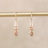 Curvy Little Rosy Gold & Old Mine Cut Diamond Ear Drops