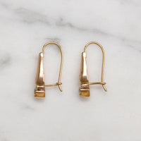 Curvy Little Rosy Gold & Old Mine Cut Diamond Ear Drops