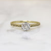 Charismatic Old Mine Cut Diamond in Engraved Solitaire Ring