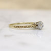 Charismatic Old Mine Cut Diamond in Engraved Solitaire Ring