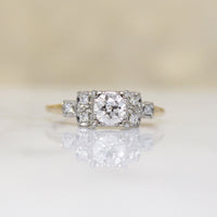 Romantic Two-Tone Diamond Step Side Ring by Jabel