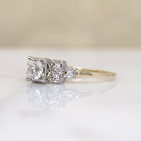 Romantic Two-Tone Diamond Step Side Ring by Jabel