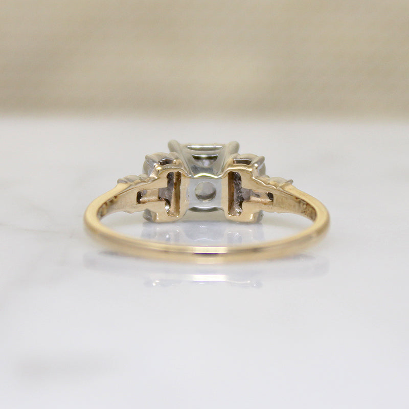 Romantic Two-Tone Diamond Step Side Ring by Jabel