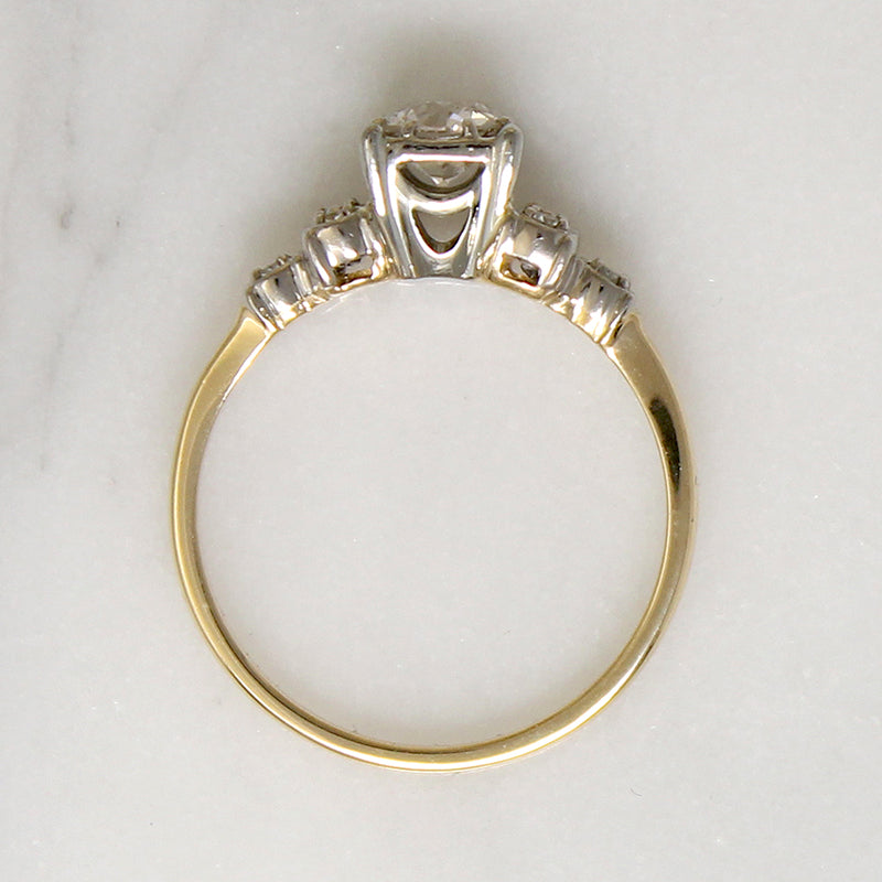 Romantic Two-Tone Diamond Step Side Ring by Jabel