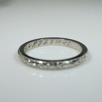 Dogwood Wreath Engraved Platinum Band