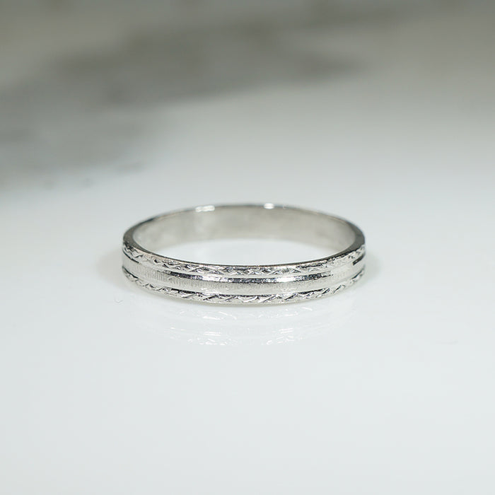 Glittering Mid Century Flat Platinum Band