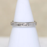 Foliate Flourish Engraved Platinum Band Size 6.5