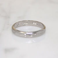 Foliate Flourish Engraved Platinum Band Size 6.5