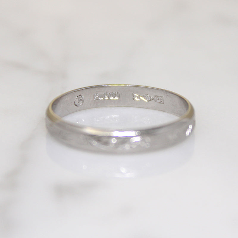 Foliate Flourish Engraved Platinum Band Size 9