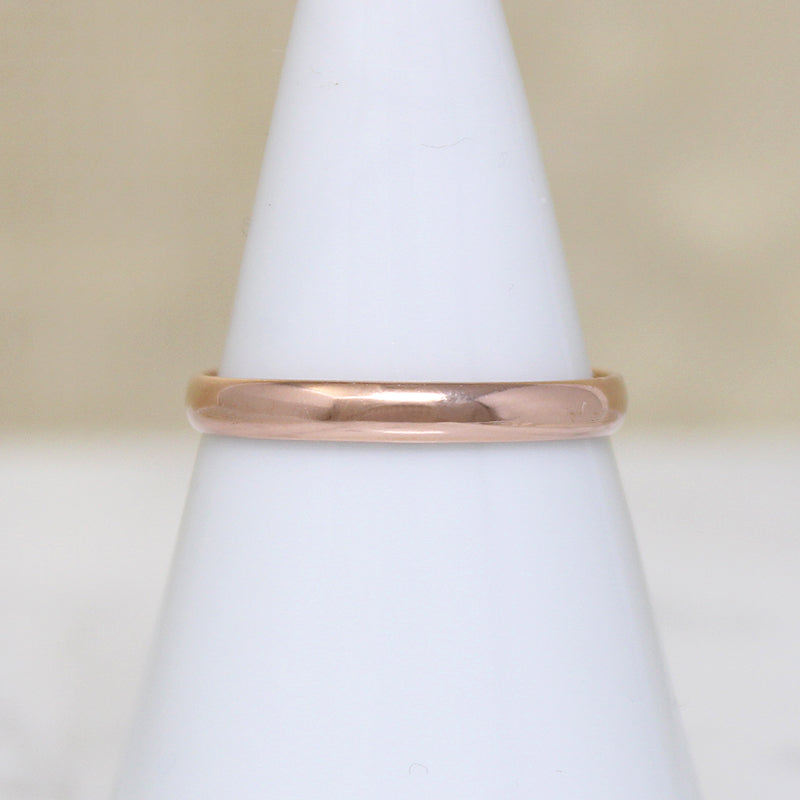 Slim Italian 14k Rose Gold Band Size 7.5