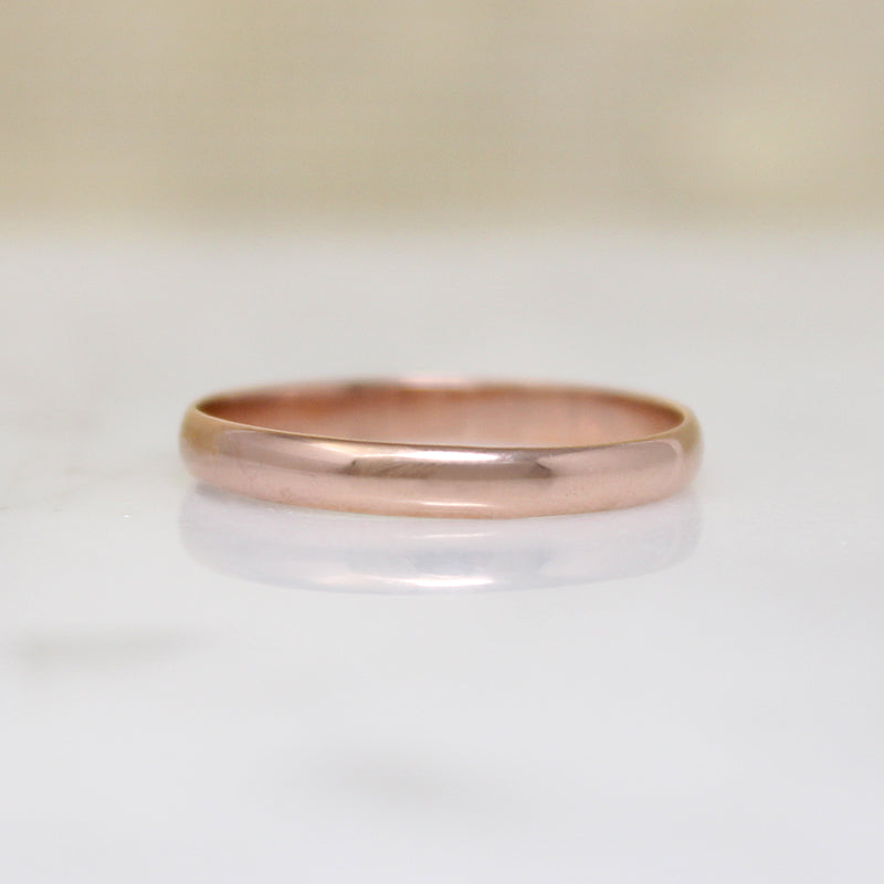 Slim Italian 14k Rose Gold Band Size 7.5