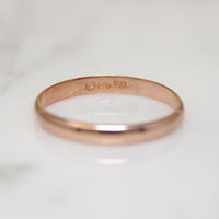 Slim Italian 14k Rose Gold Band Size 7.5