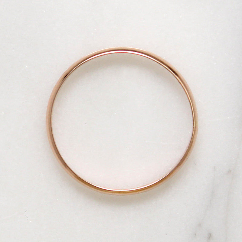 Slim Italian 14k Rose Gold Band Size 7.5