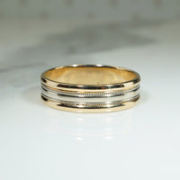 Handsome Two-Tone Gold Size 10 Band