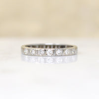Art Deco Diamond Wedding Band with Fine Engraving