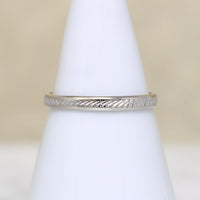 Engraved 14k White Gold Band Size 7.5