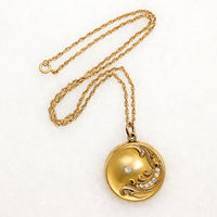 Romantic Art Nouveau Gold Fill & Paste Locket