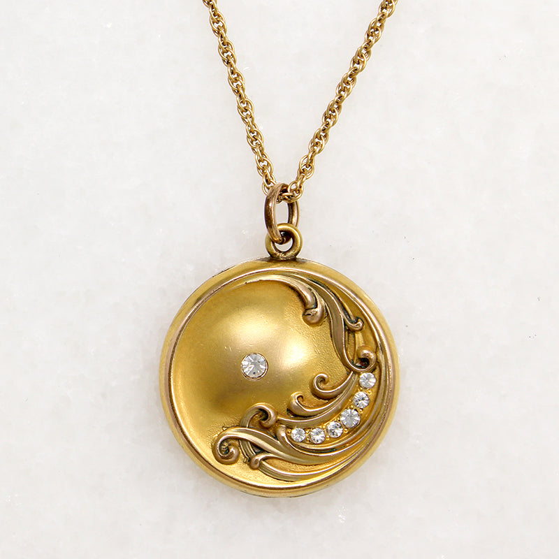 Romantic Art Nouveau Gold Fill & Paste Locket
