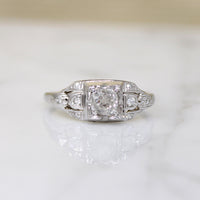 Charming 1930s Ring with Chonky Old Mine Cut Diamond