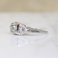 Charming 1930s Ring with Chonky Old Mine Cut Diamond
