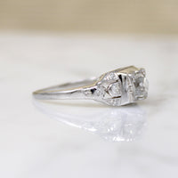 Charming 1930s Ring with Chonky Old Mine Cut Diamond