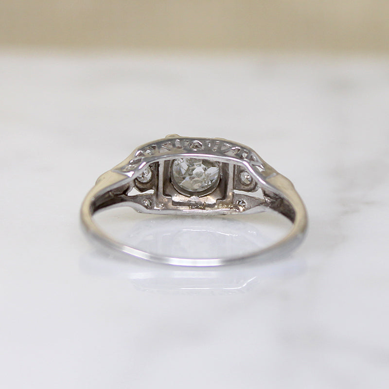 Charming 1930s Ring with Chonky Old Mine Cut Diamond