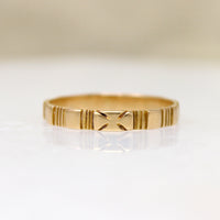 Victorian Engraved 18k Gold Iron Cross Band