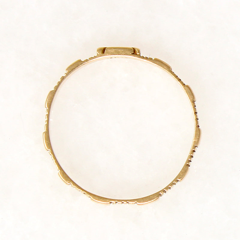 Victorian Engraved 18k Gold Iron Cross Band