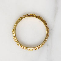 Deeply Engraved 14k Gold Art Deco Flower Band