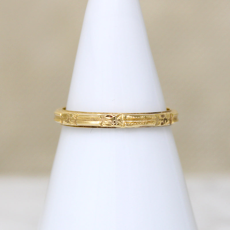Art Deco 14k Gold Bars & Flowers 

