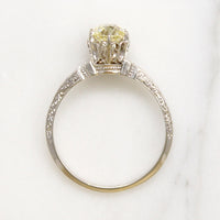 Hypnotic .94ct Old European Cut Diamond in Deco Solitaire