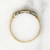 Five Pretty Diamonds in Two-Tone Gold Wedding Band