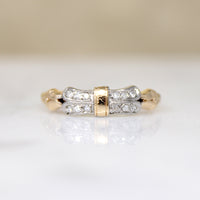 Adorable Platinum & Gold Bow Band with Diamonds