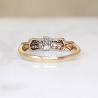 Adorable Platinum & Gold Bow Band with Diamonds