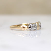 Adorable Platinum & Gold Bow Band with Diamonds