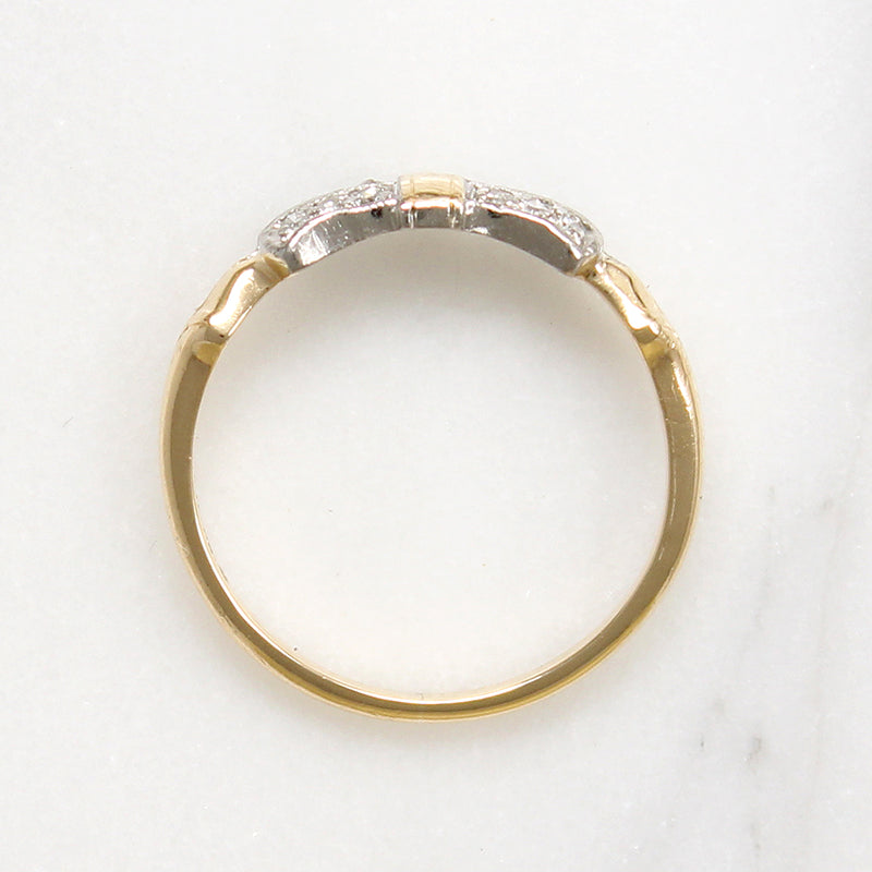 Adorable Platinum & Gold Bow Band with Diamonds
