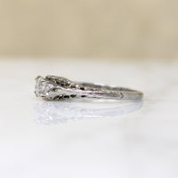 Fierce Pierced & Engraved Old Mine Cut Diamond Solitaire