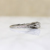 Fierce Pierced & Engraved Old Mine Cut Diamond Solitaire