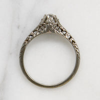 Fierce Pierced & Engraved Old Mine Cut Diamond Solitaire