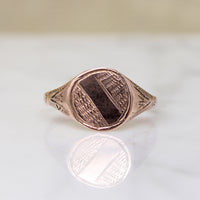Dapper Victorian 9k Rose Gold Signet Ring