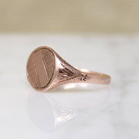 Dapper Victorian 9k Rose Gold Signet Ring