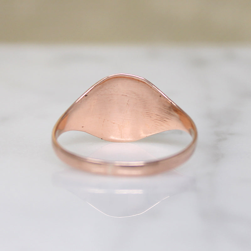 Dapper Victorian 9k Rose Gold Signet Ring