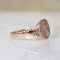 Dapper Victorian 9k Rose Gold Signet Ring