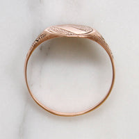 Dapper Victorian 9k Rose Gold Signet Ring