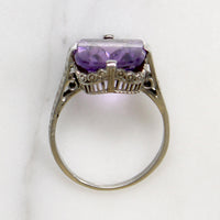 Glowing Amethyst in Ornate 18k Gold Ring
