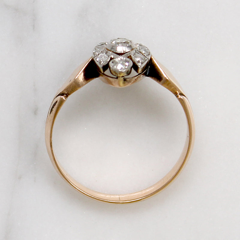 Diamonds in Unusual Gold & Platinum Navette Ring