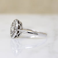 Petite Mid Century Diamond Navette Cluster Ring