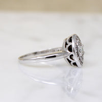 Petite Mid Century Diamond Navette Cluster Ring